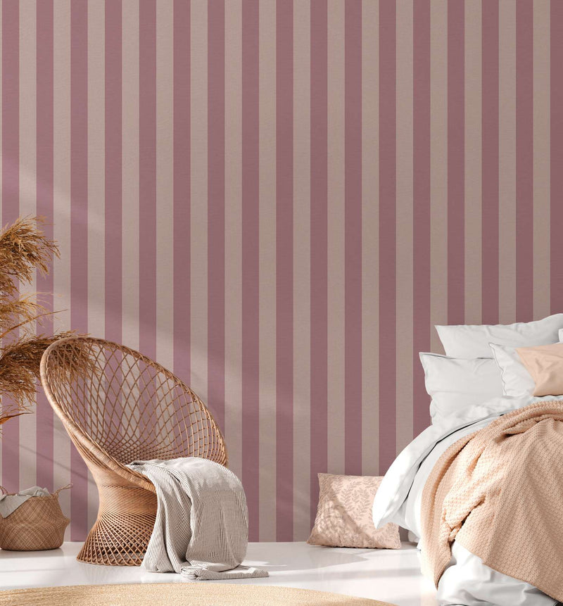 Bold Bands - Stripe Wallpaper - Purple