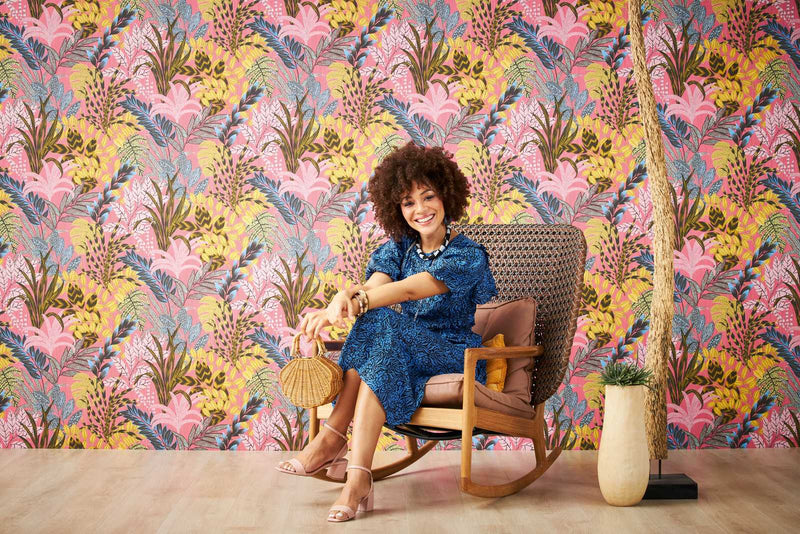 Sample Capetown Jungle Wallpaper - Pink