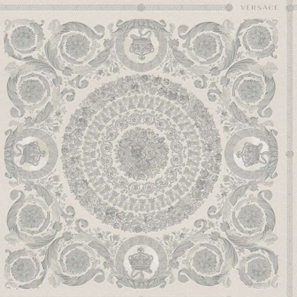 Versace Crown Moulding Wallpaper - Silver/Grey
