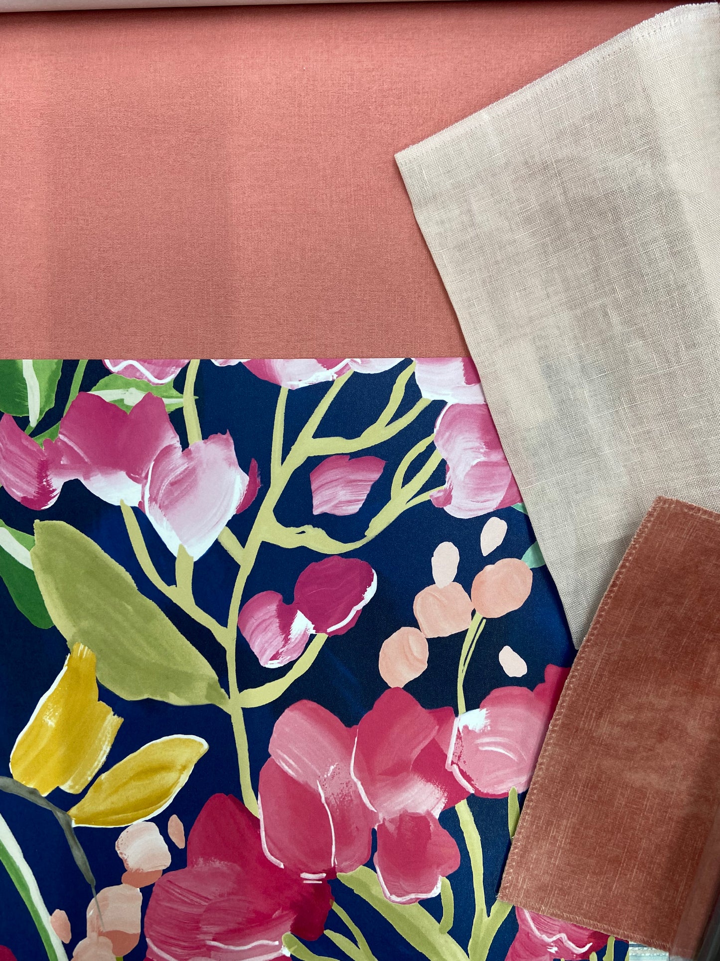 Florence Floral Riot Wallpaper - Ink/Fushcia