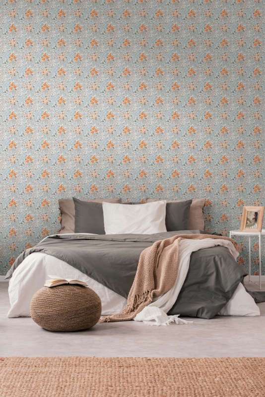 Antique Floral Trails Wallpaper Online NZ | The Inside - Orange