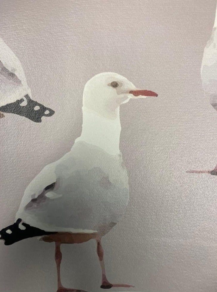 Sample – Two's Company Seagull Wallpaper - Pebble