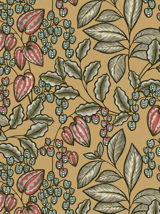 Floral Vine Wallpaper - Caramel