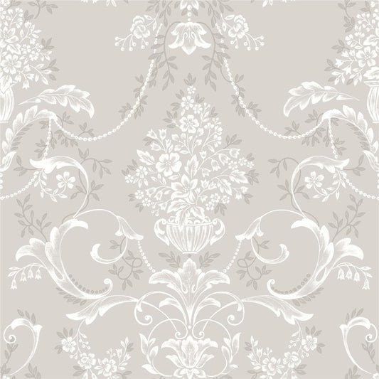 Amelie Damask Wallpaper - Mushroom