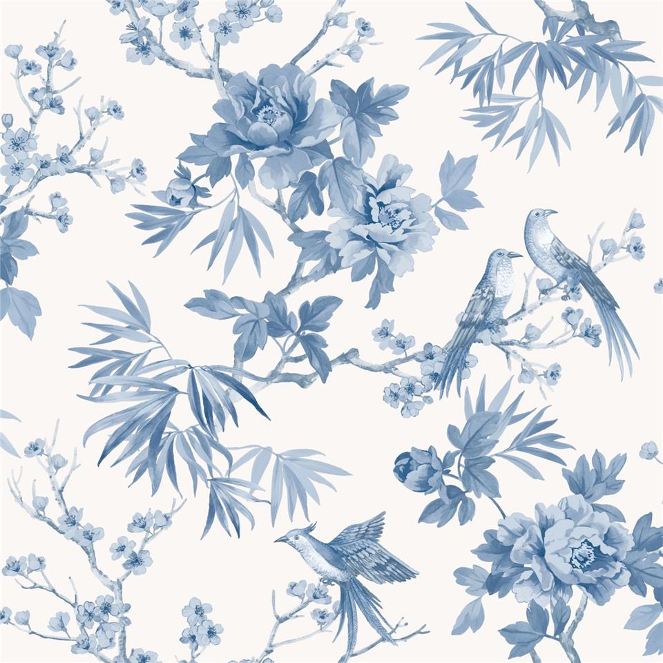 Amelie Chinoiseries Wallpaper - Blue and White