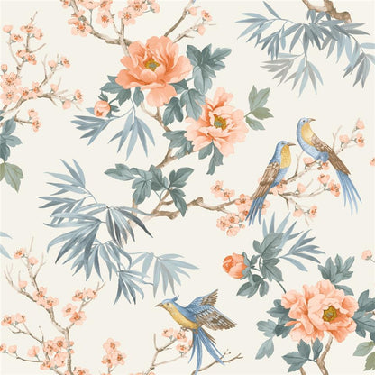 Amelie Chinoiseries Wallpaper - Orange/Blue