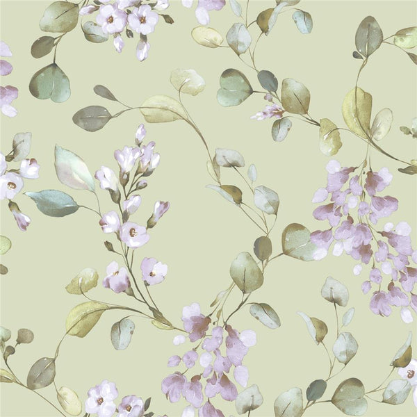 Sample - Rosalie Wallpaper - Sage/Lilac