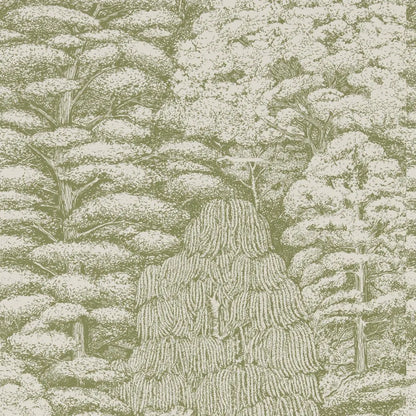 Woodland Toile Wallpaper - Cream and Green