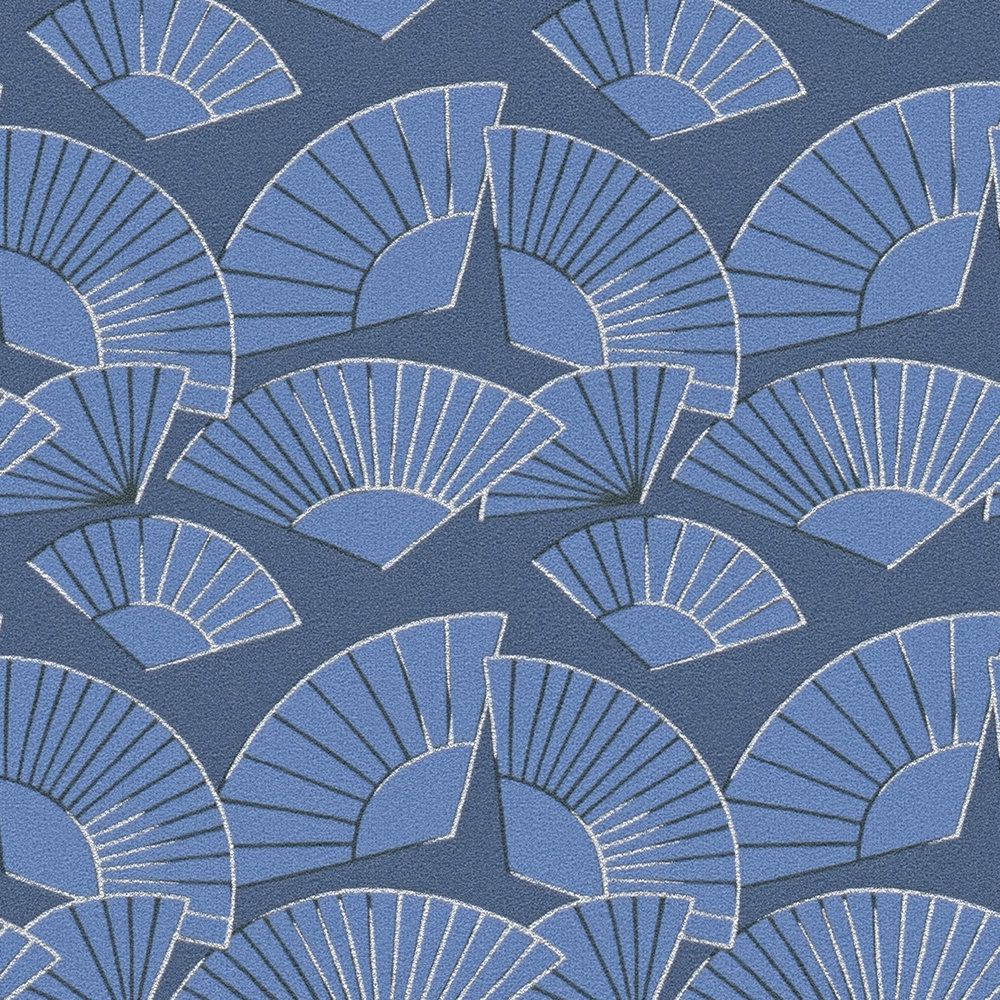 Deco Fanfare Heavy Weight Wallpaper - Blue