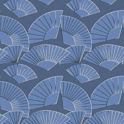 Deco Fanfare Heavy Weight Wallpaper - Blue
