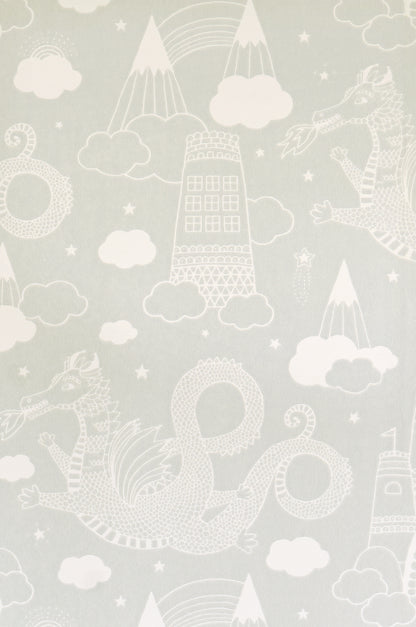 Dragon Sky Wallpaper - Grey