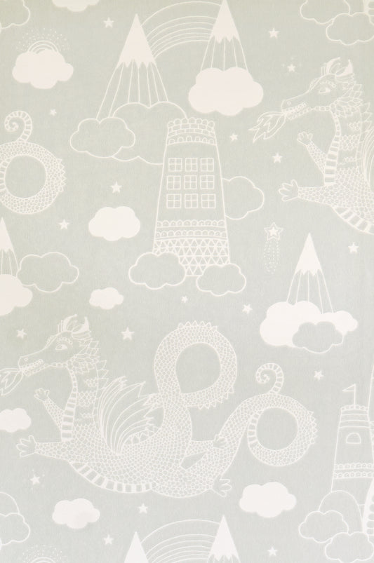 Dragon Sky Wallpaper - Grey