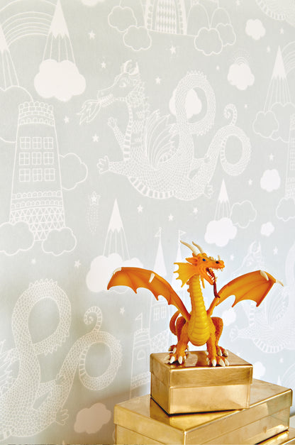 Dragon Sky Wallpaper - Grey