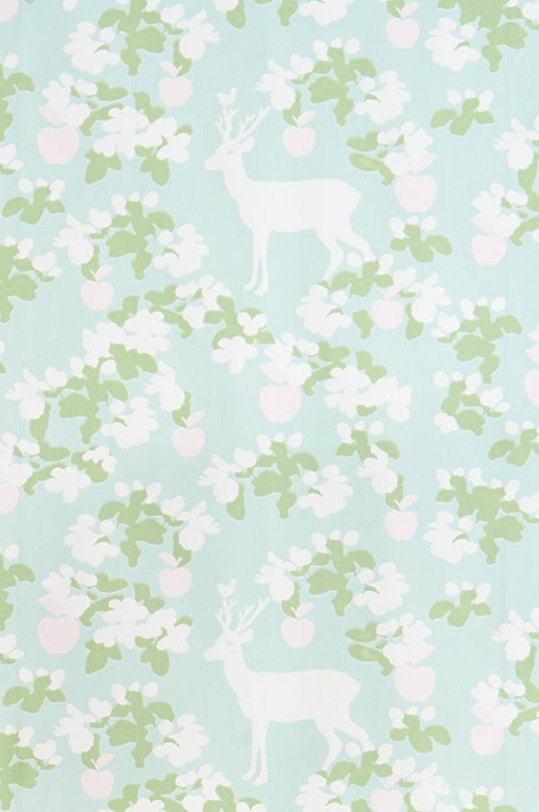 Sample - Apple Garden Wallpaper - Turquoise