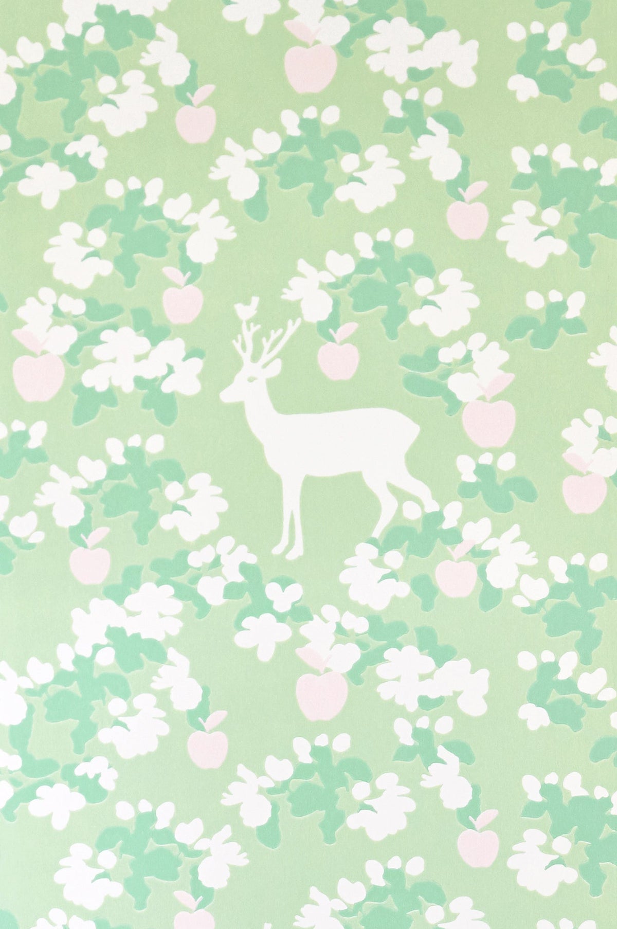 Sample - Apple Garden Wallpaper - Green