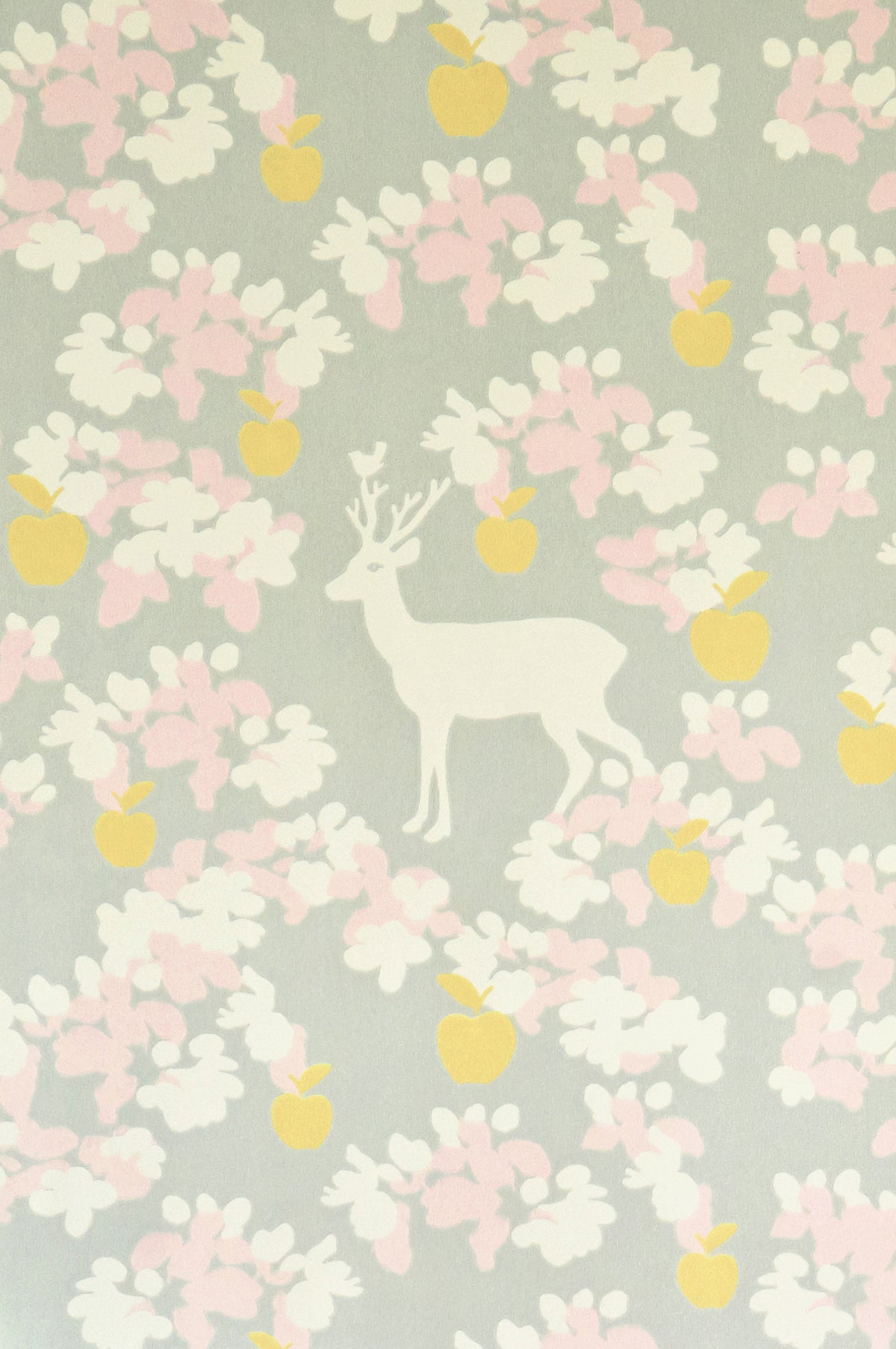 Sample - Apple Garden Wallpaper - Grey