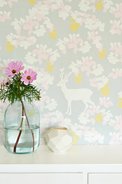 Apple Garden Wallpaper - Grey