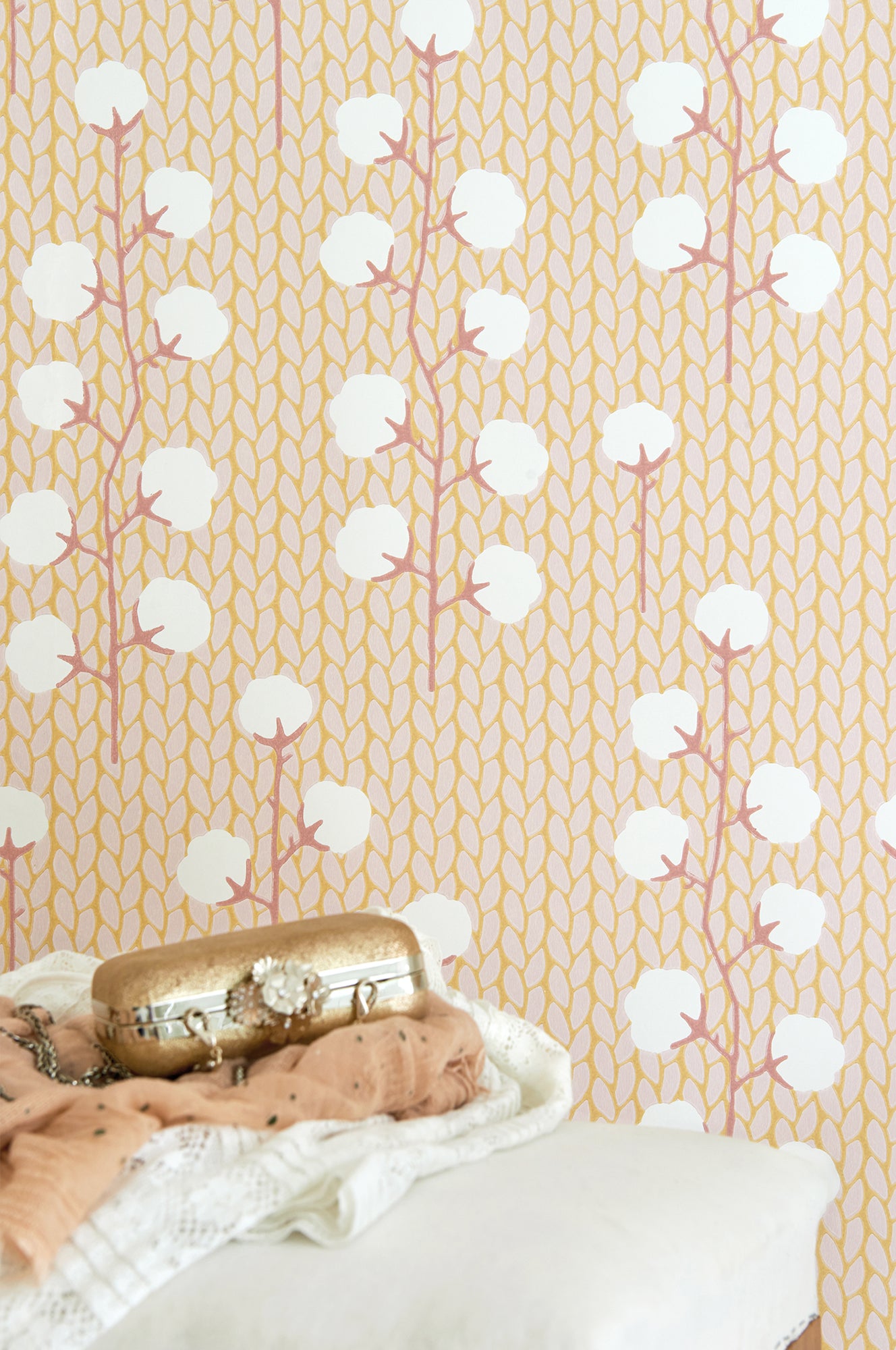 Sweet Cotton Wallpaper - Pink