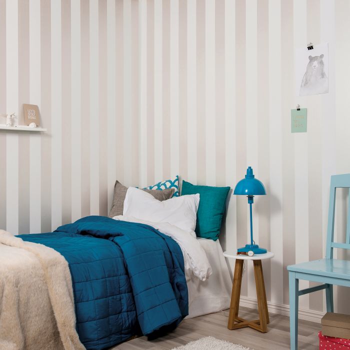 Sample - Aveny Soft Stripes Wallpaper - Soft Pink