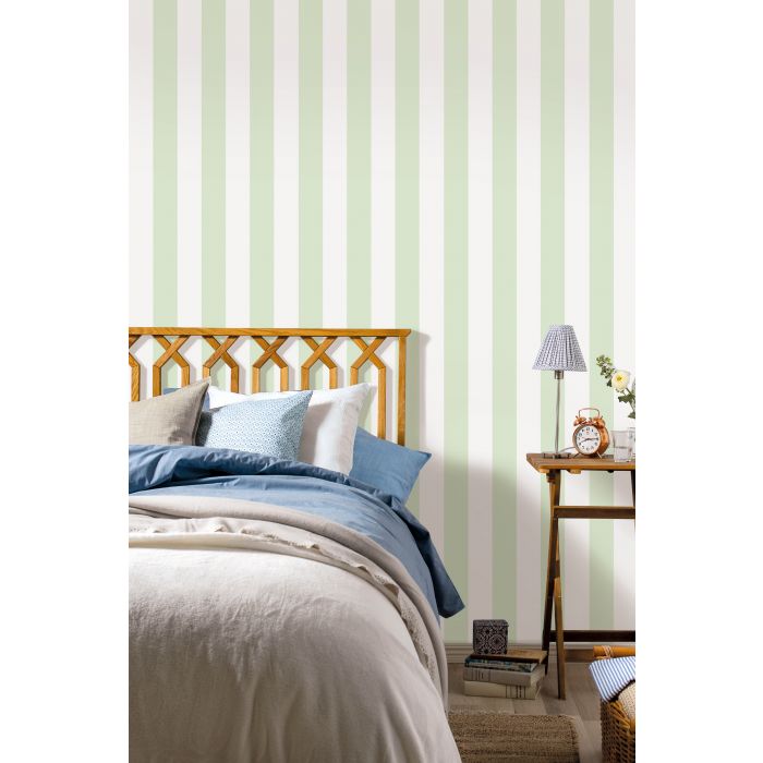 Aveny Soft Stripes Wallpaper - Soft Green