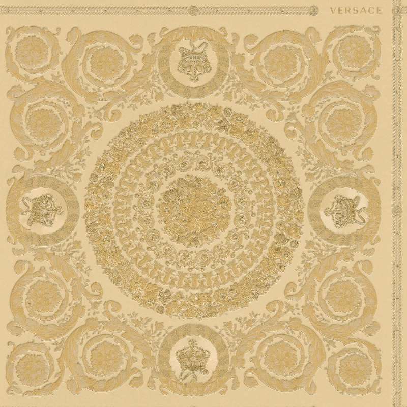 Sample - Versace Crown Moulding Wallpaper - Gold/Yellow