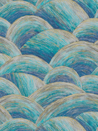 Wave Wallpaper - Blue/Gold