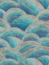 Wave Wallpaper - Blue/Gold