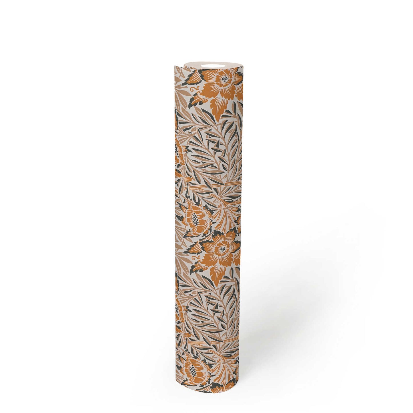 Baroque Floral Wallpaper - Orange