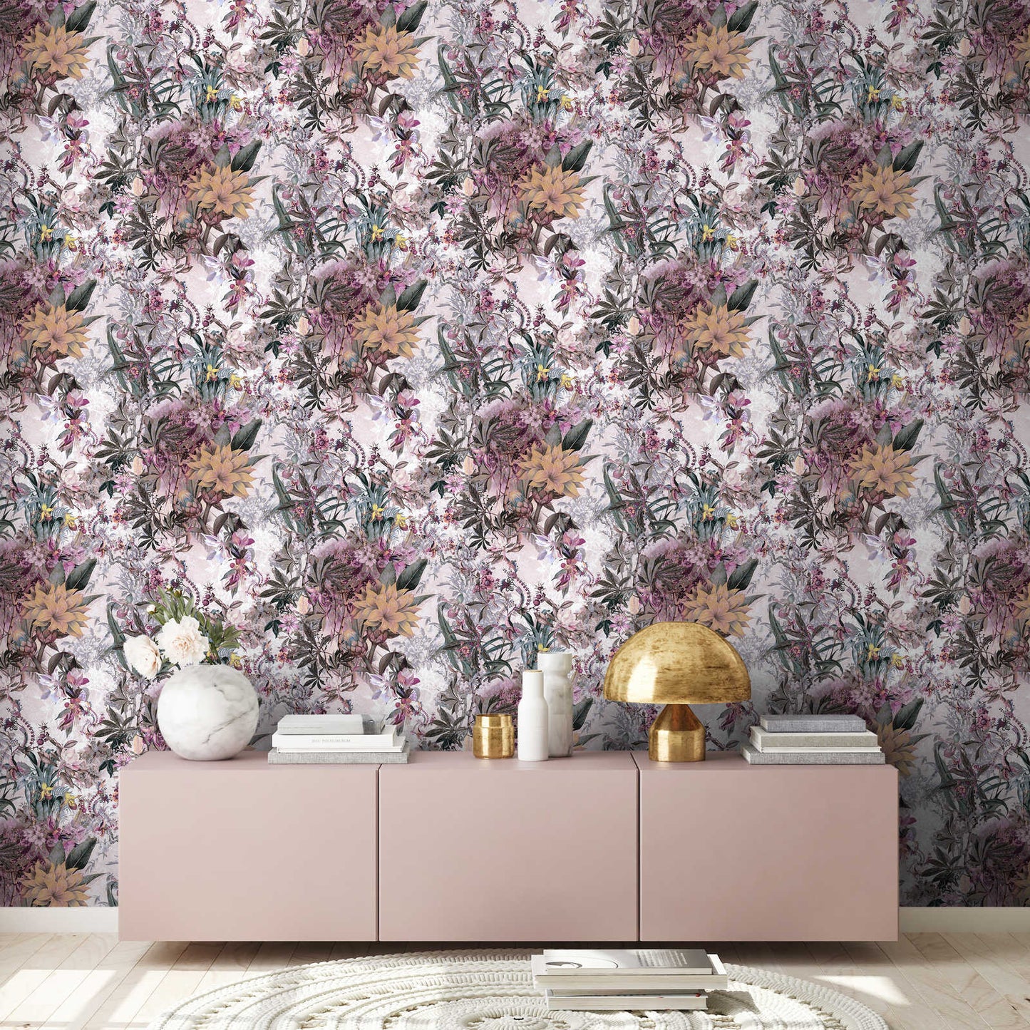 Calm Tropics – Floral Wallpaper – Muted Rose