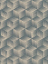 Modern Cubes - Geometric Wallpaper - Blue Beige