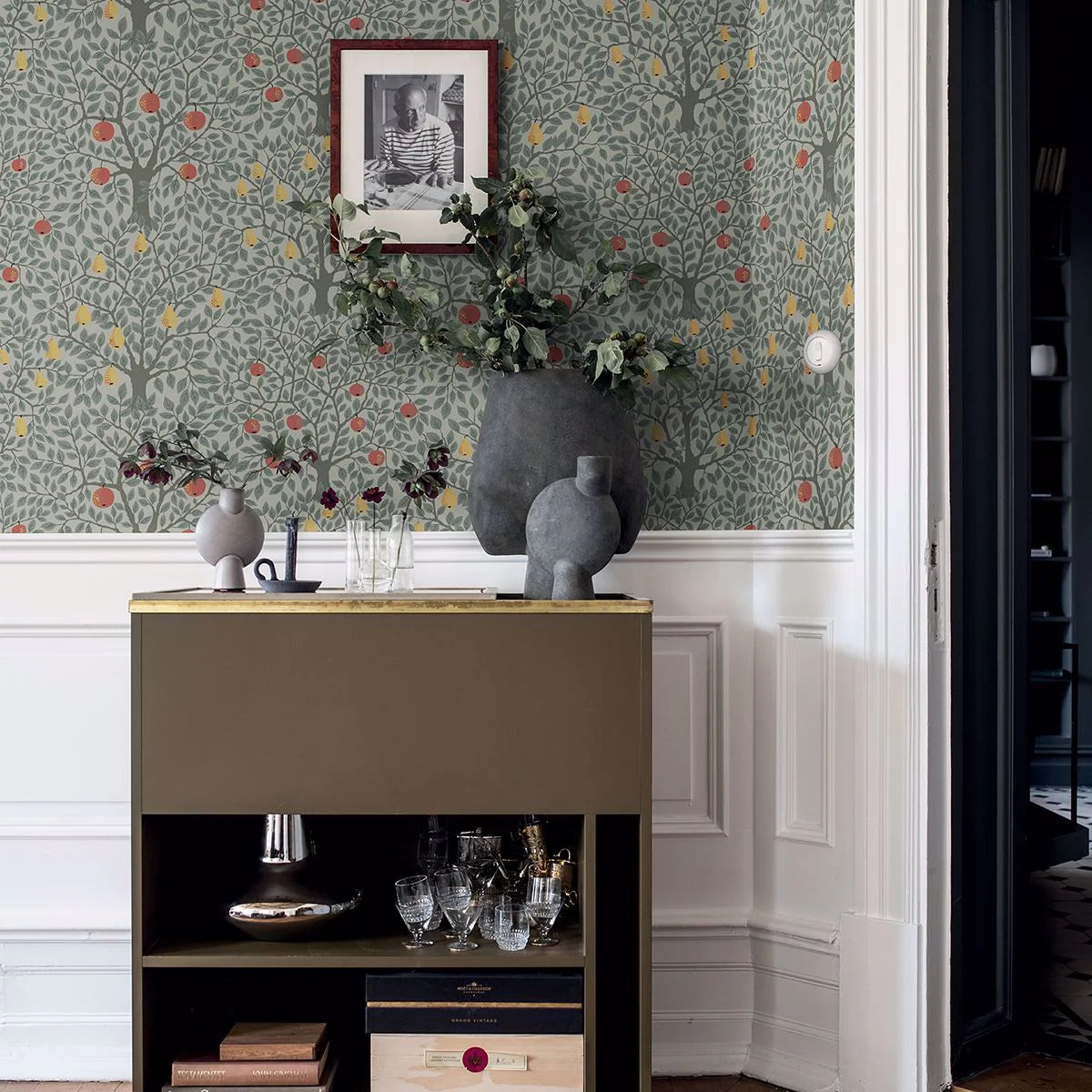 Pomona Pear Wallpaper - Green