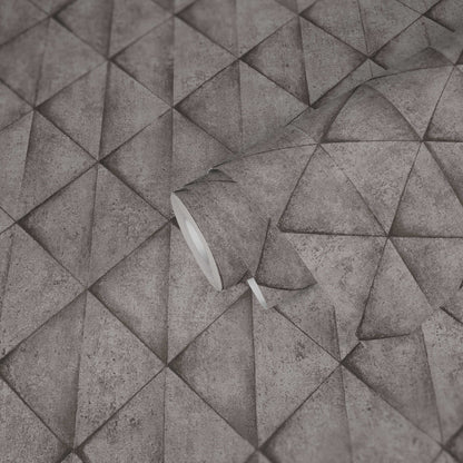 Geometric Concrete Wallpaper - Grey