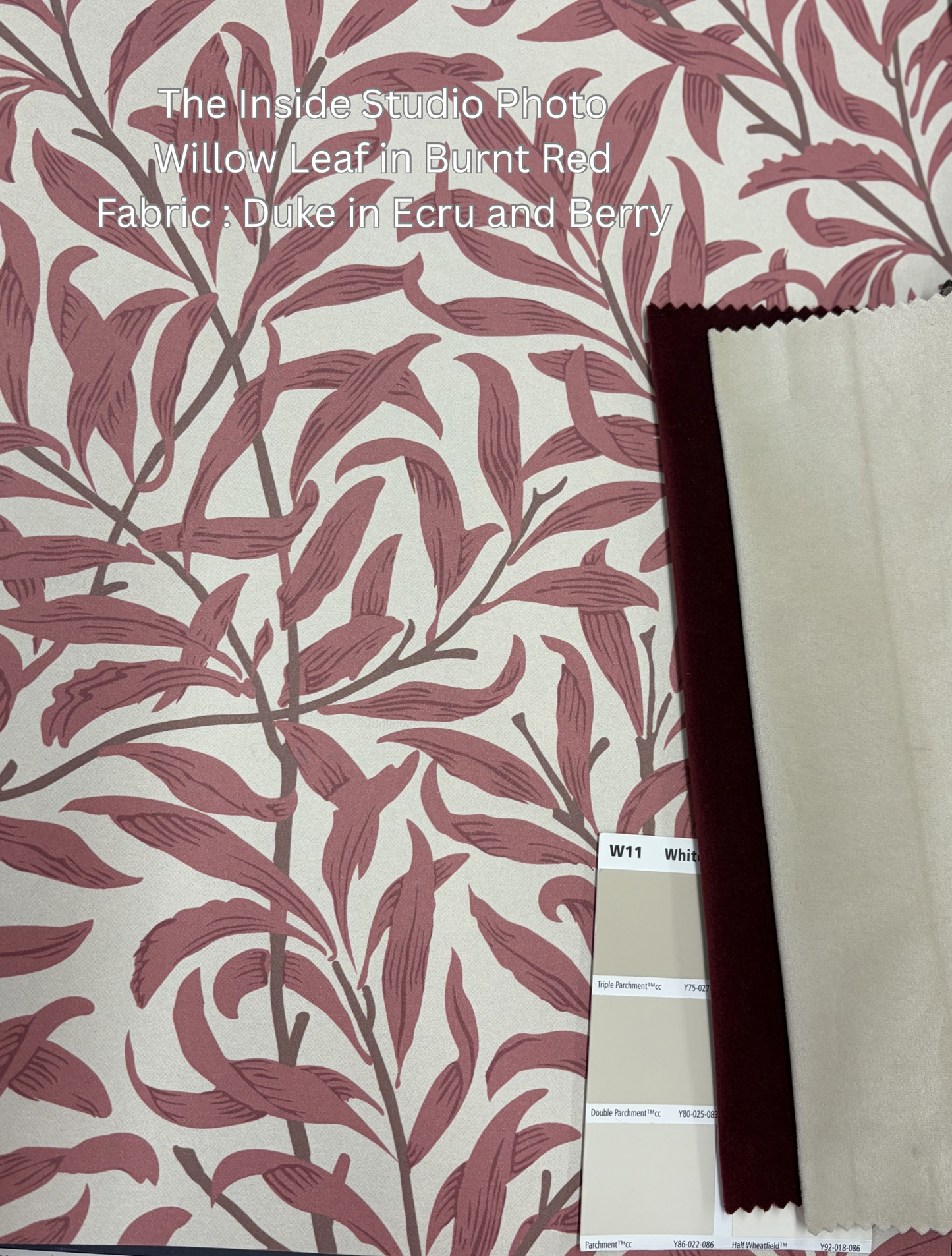 Willow Leaf Wallpaper - Burnt Red