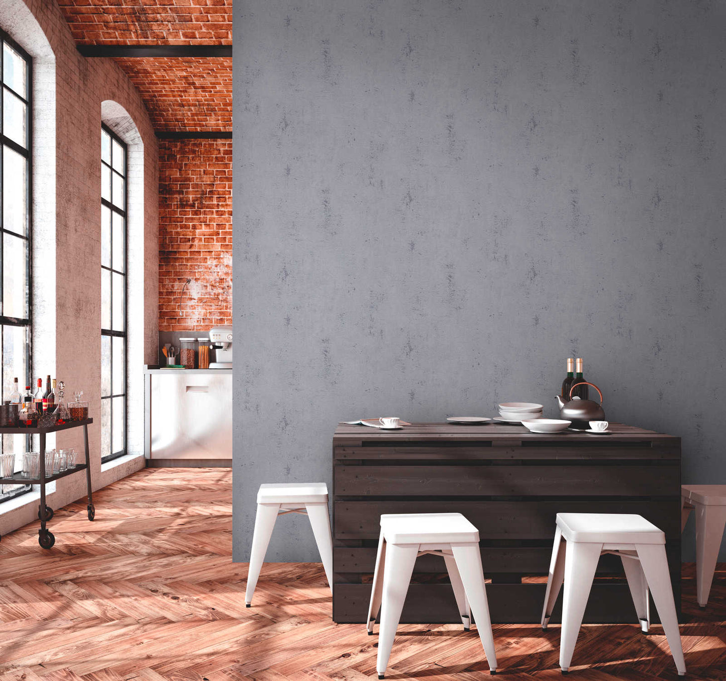 New York Plaster Wallpaper - Dark Grey - Last 3 Rolls