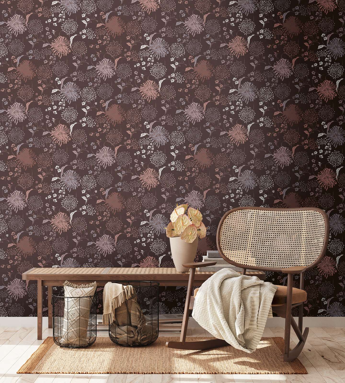 Bloom Wallpaper - House of Turnowsky - Brown/Pink