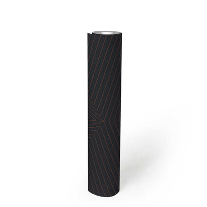 Geometric Paris Wallpaper - Black/Gold - Discontinuing