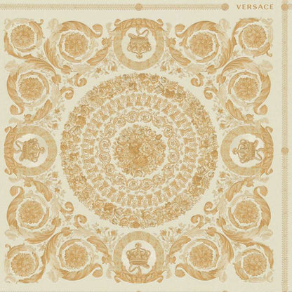 Versace Crown Moulding Wallpaper - Gold/Beige/Creme