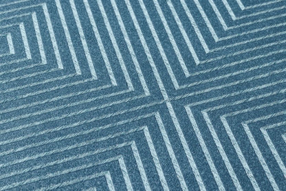 Metropolitan Grid - Abstract Vinyl Wallpaper - Blue
