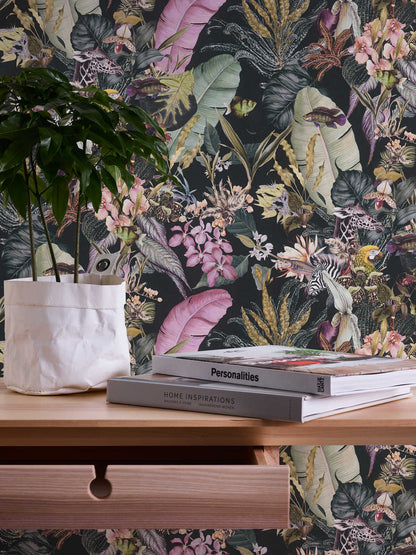 Tropical Dreams Wallpaper - Black
