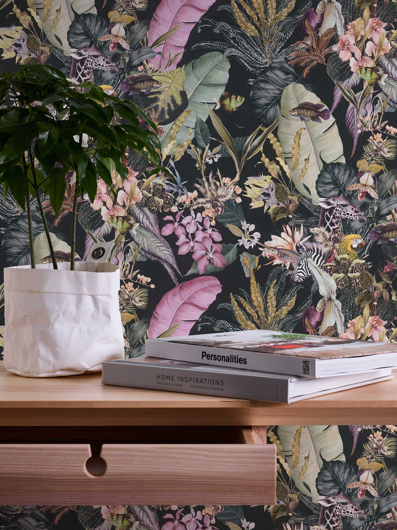 Tropical Dreams Wallpaper - Black