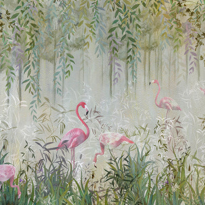 Flamingos Garden Customisable Mural {per m2}