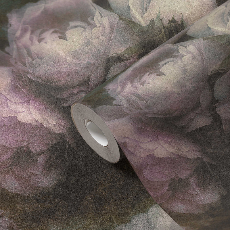 Dreamy Rose Wallpaper - Duskiest Grey