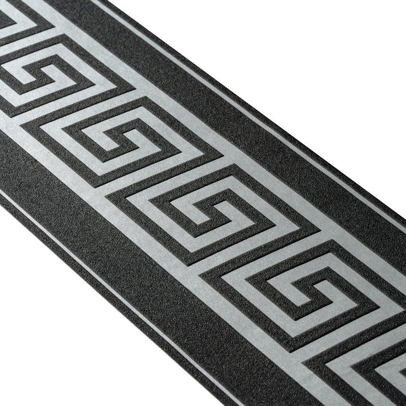 Metallic Meander Border - Black and Silver - Self Adhesive