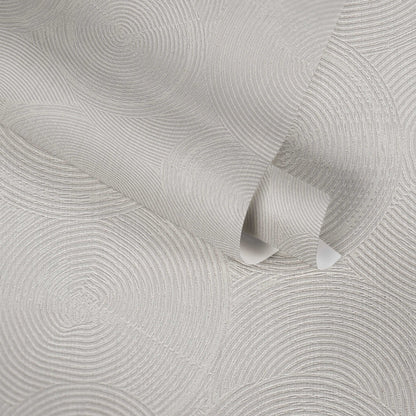 Capetown Clay Wallpaper - Grey + Metallic White