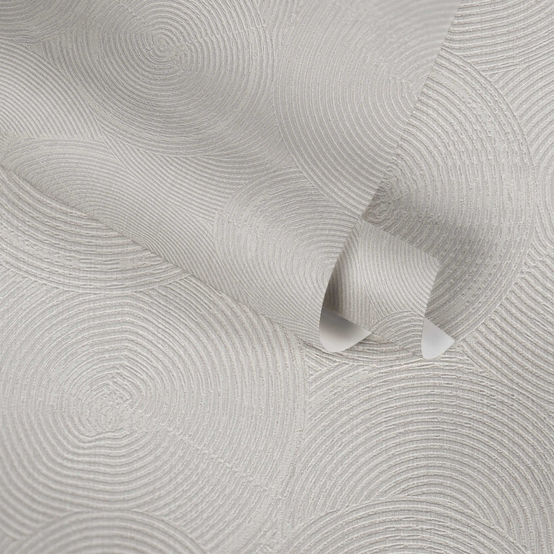 Capetown Clay Wallpaper - Grey + Metallic White