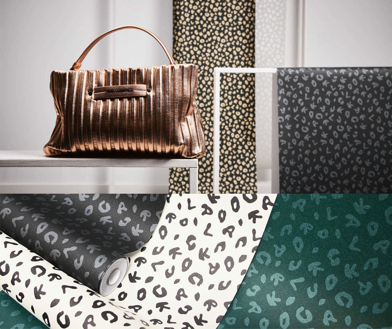 Leopard - Karl Lagerfeld Wallpaper - Black