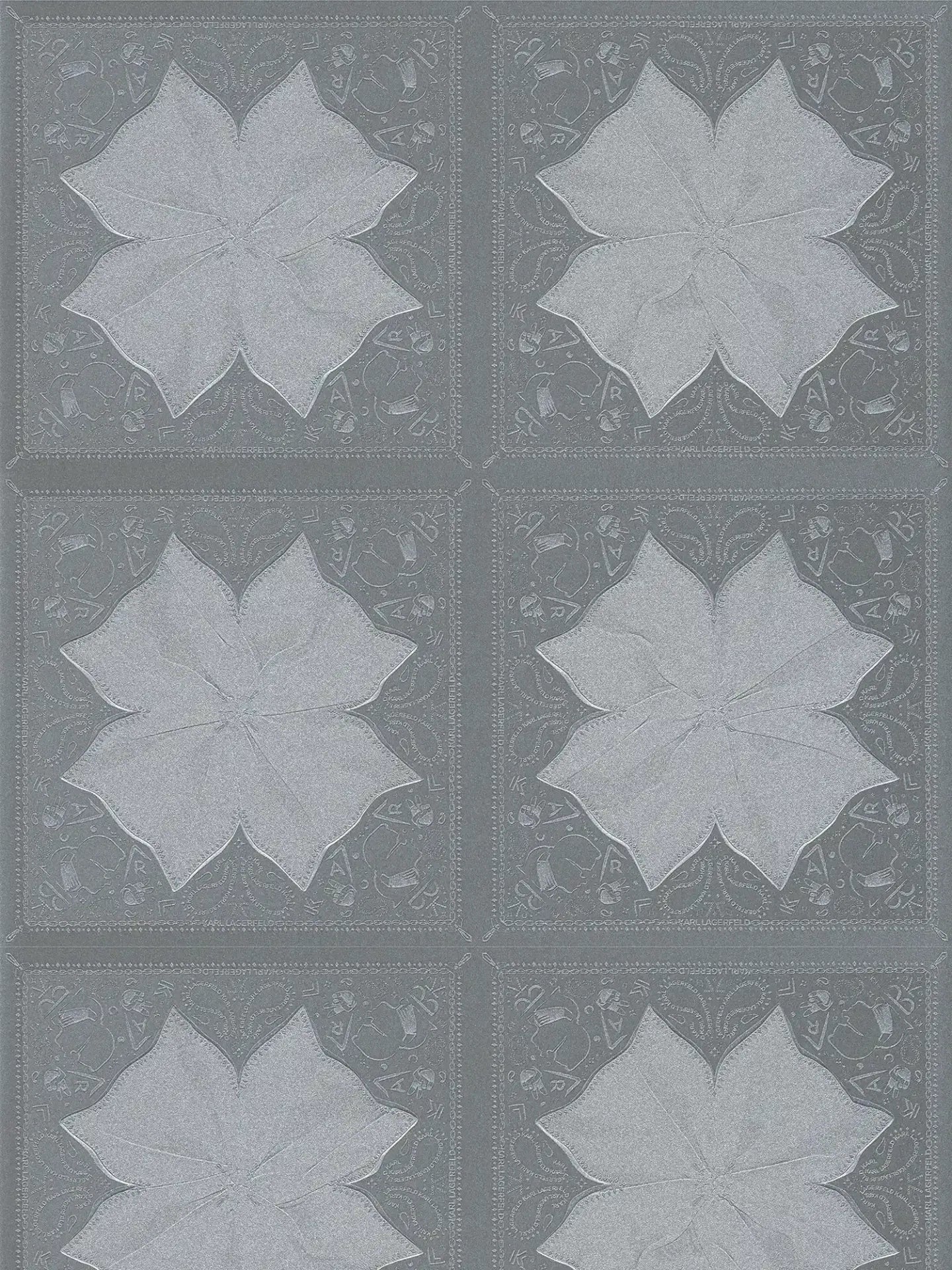 Paisley Block Heavy Weight Wallpaper - Grey