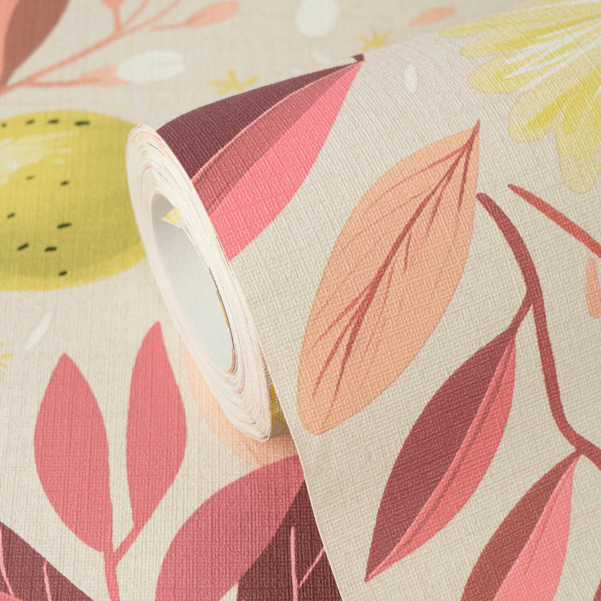 Limoncello Lemon Grove Wallpaper – Pink