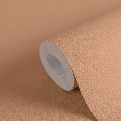 Retro Chic Plain Textured  Vinyl Wallpaper – Camel