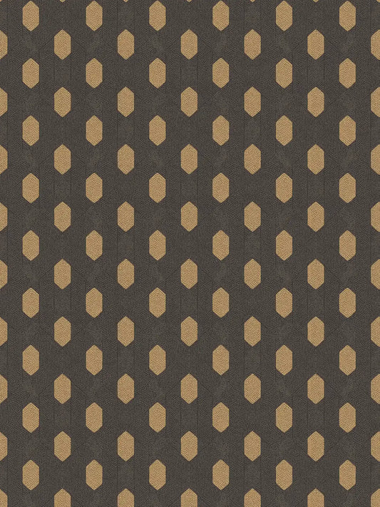 Hex Glamour Heavy Weight Wallpaper - Black & Gold